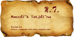 Maszák Tatjána névjegykártya